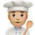 👨🏼‍🍳 man cook: medium-light skin tone display on Apple